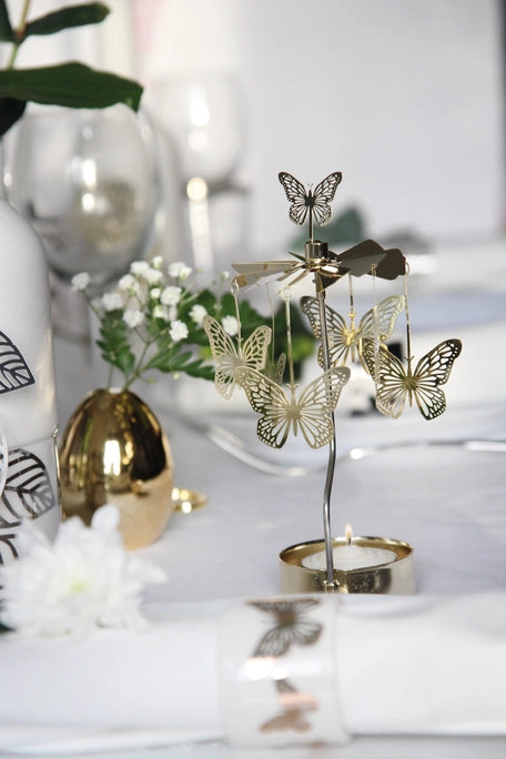 Gold Butterfly Rotary Candle