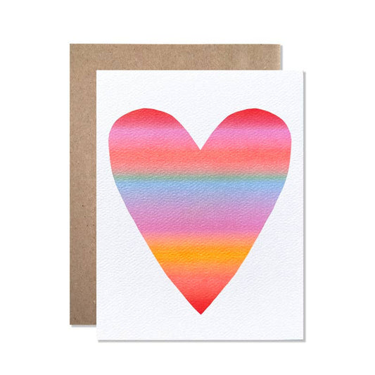 Large Neon Gradient Heart Card
