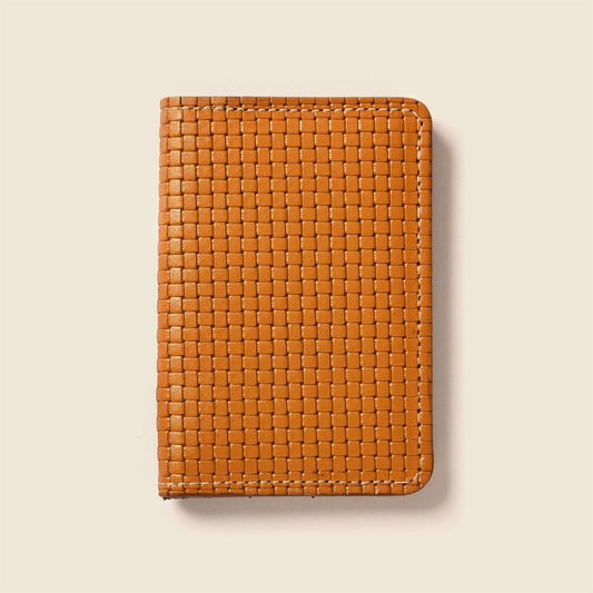 Tan Woven Leather Bifold Wallet – RFID