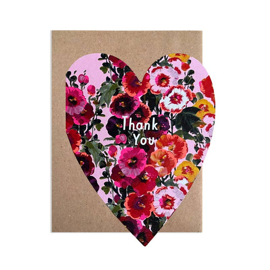 Thank You Hollyhocks by Helen Dealtry Card