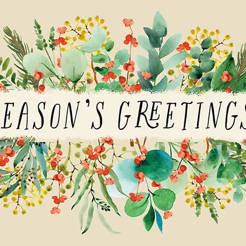 Bright Greens Holiday Boxed Set of 12 Cards