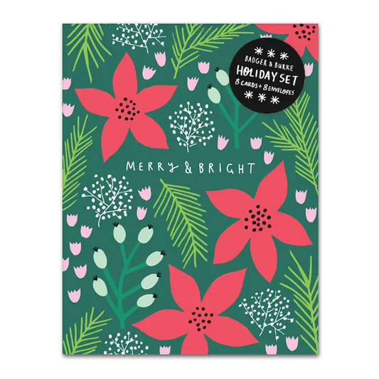 Poinsettias Card, Set of 8