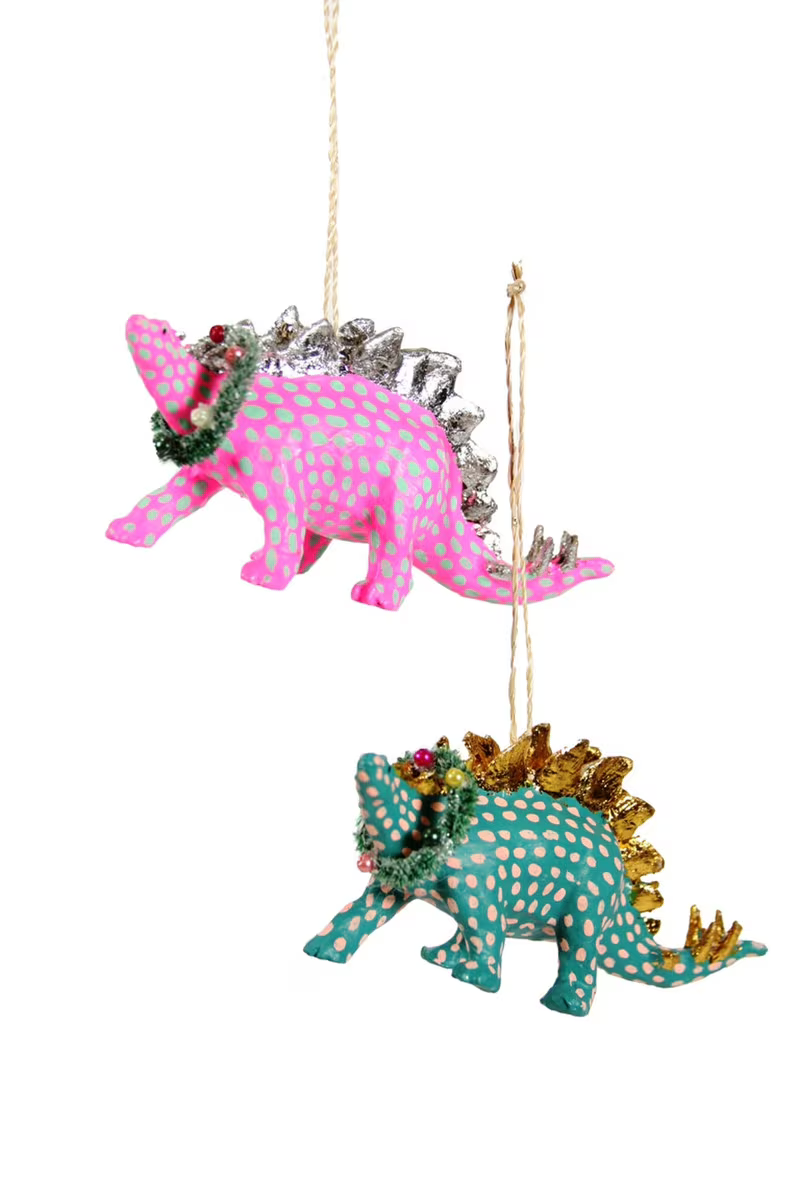 Merry Stegosaurus Ornament