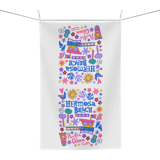 Hermosa Beach Waffle Tea Towel