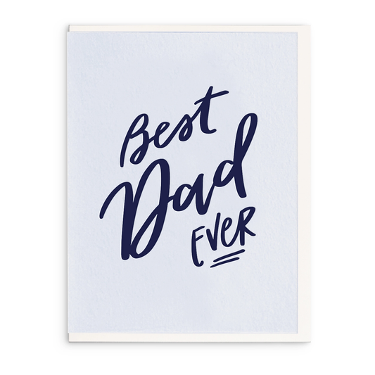 card with 'Best Dad Ever' text on a light blue background