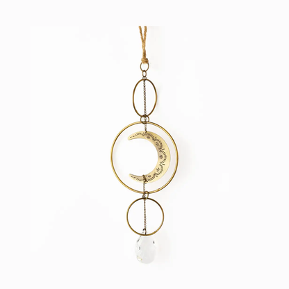 Surya Crescent Moon Brass Suncatcher