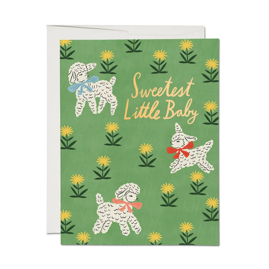 Little Lamb Foil Baby Card