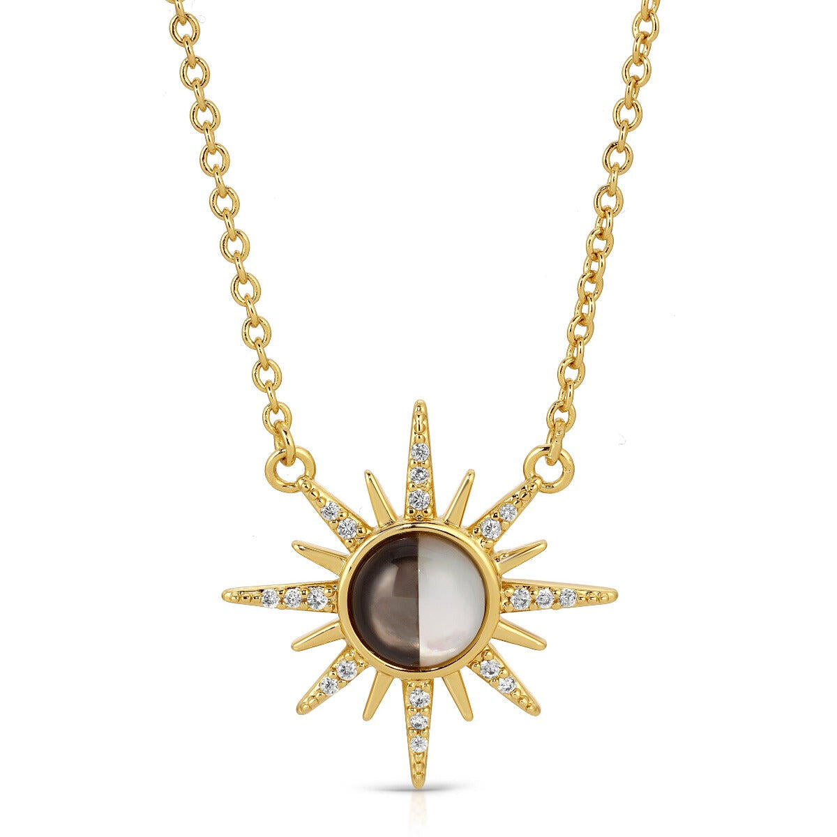 Split Gemstone Starburst Necklace