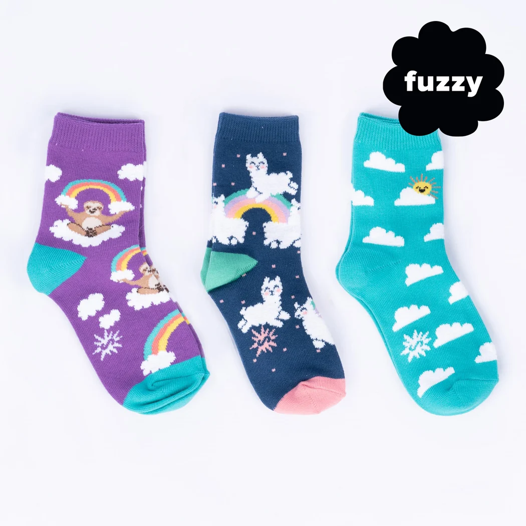 Sloth Dreams Junior Crew Socks 3-Pack