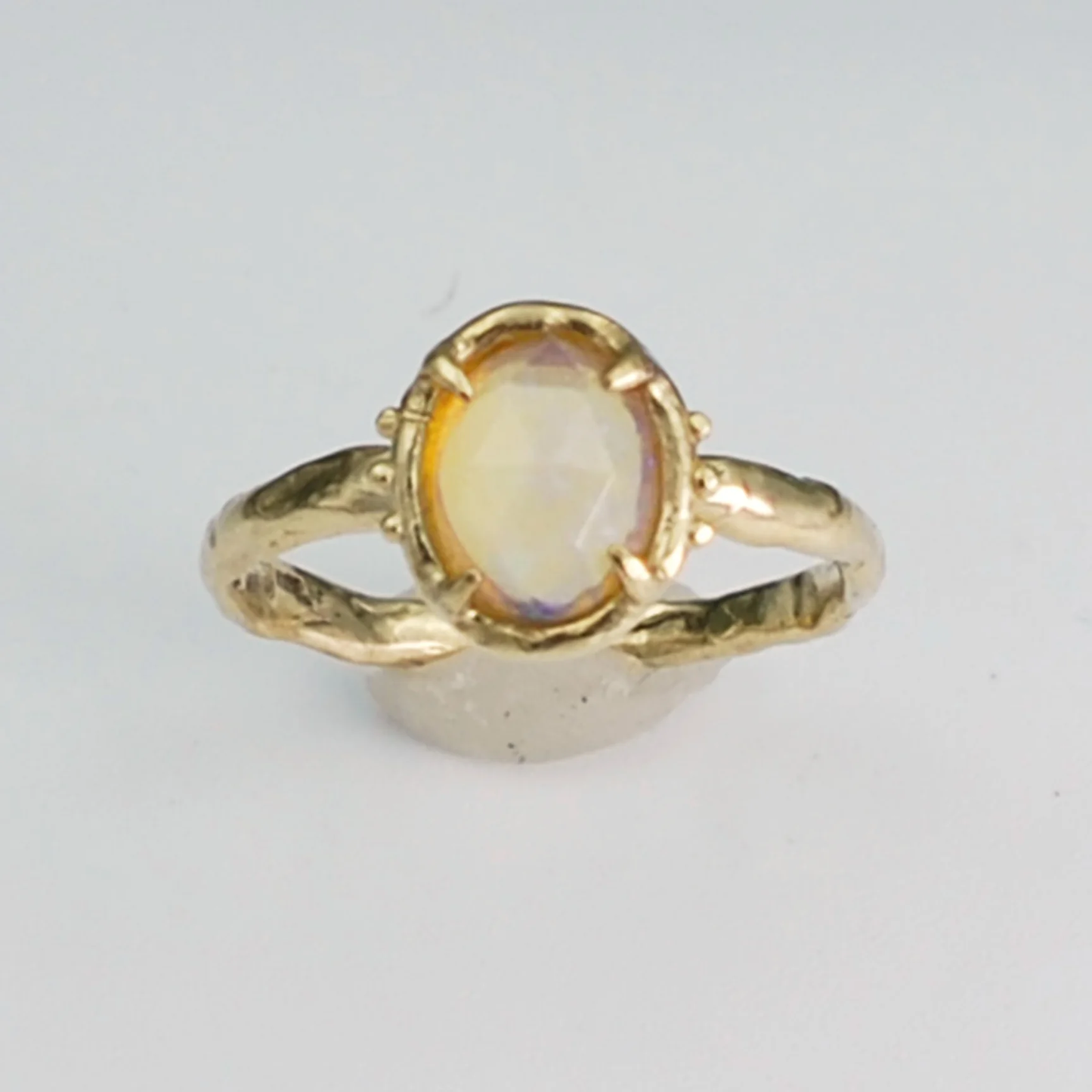 Opal Solitaire with Organic Band