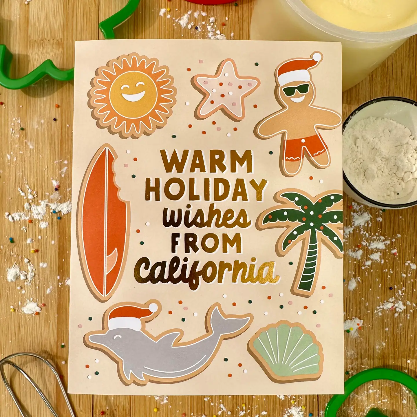 Warm California Wishes Cookie Card, Boxed Set