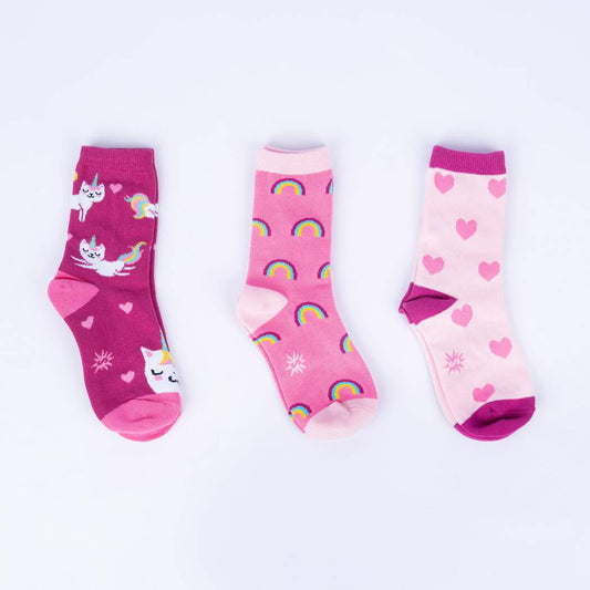 Look At Meow Junior Crew Sock 3 Pack