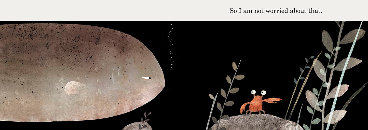 Illustration of a small creature on a rock with a large planet in the background