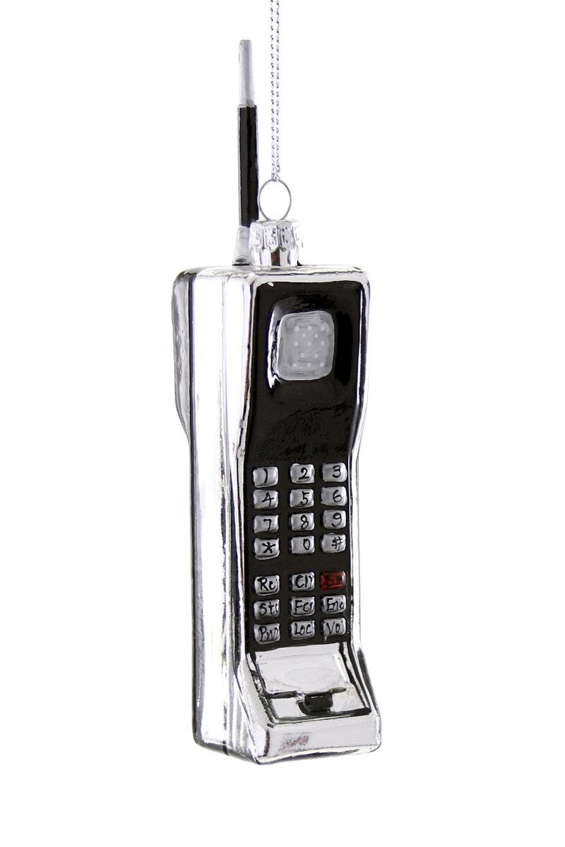 Brick Phone Silver Ornament