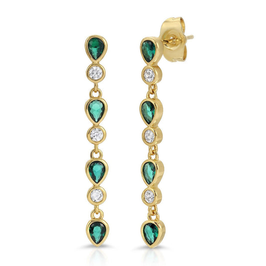 Teardrop Tennis Drop Earrings