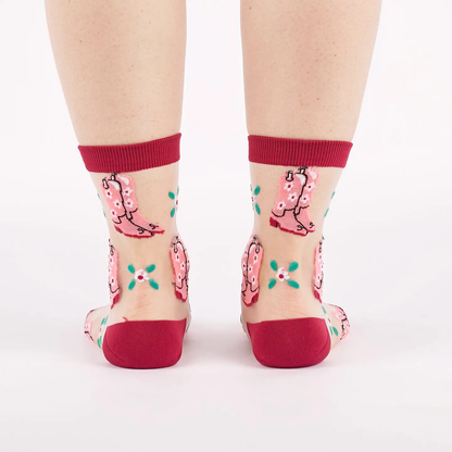 These Boots Were Made For Walking Sheer Crew Socks