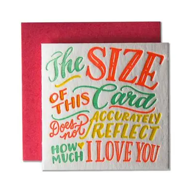 Size of This Card Love Tiny Card