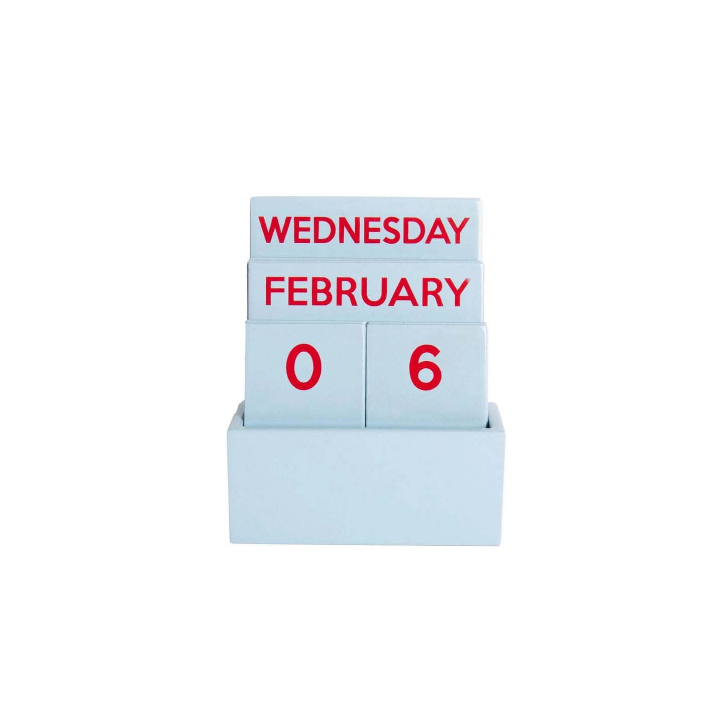 Light Blue Wooden Desk Calendar