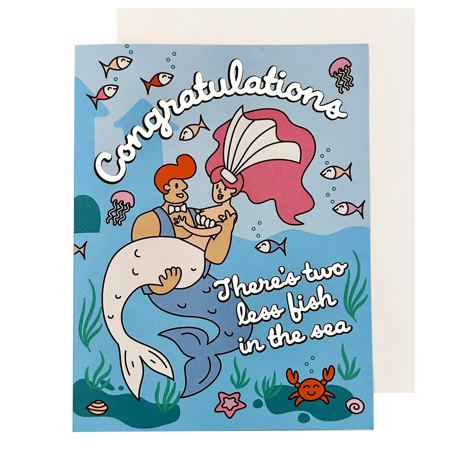 Two Less Fish Mermaid Card