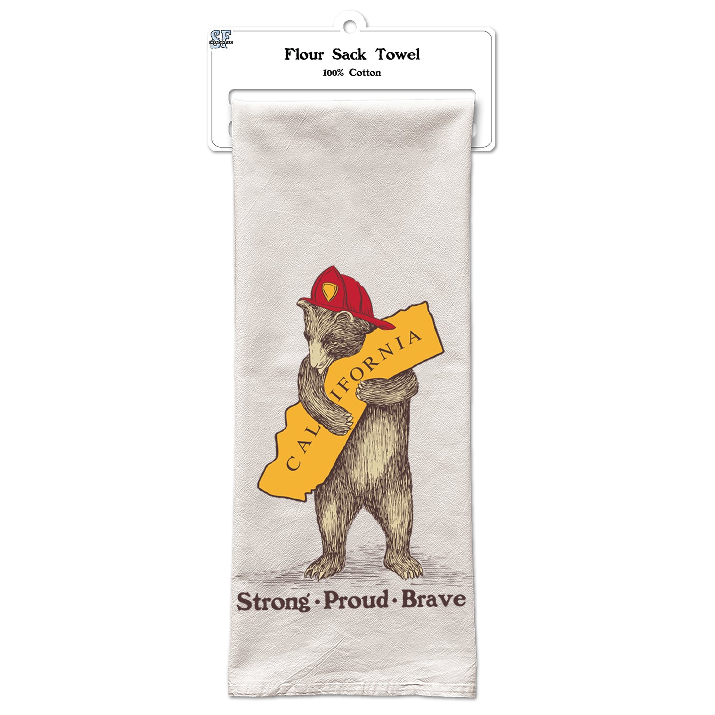 CA Firefighter Bear Flour Sack Towel