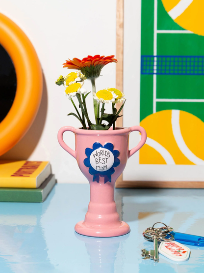 'Worlds Best Mom' Trophy Vase