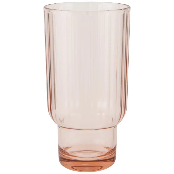 Blush Fluted Acrylic Highball Glass