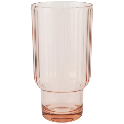 Blush Fluted Acrylic Highball Glass