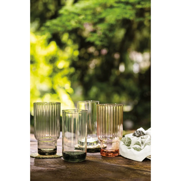 Blush Fluted Acrylic Highball Glass