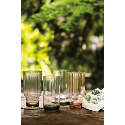 Blush Fluted Acrylic Highball Glass