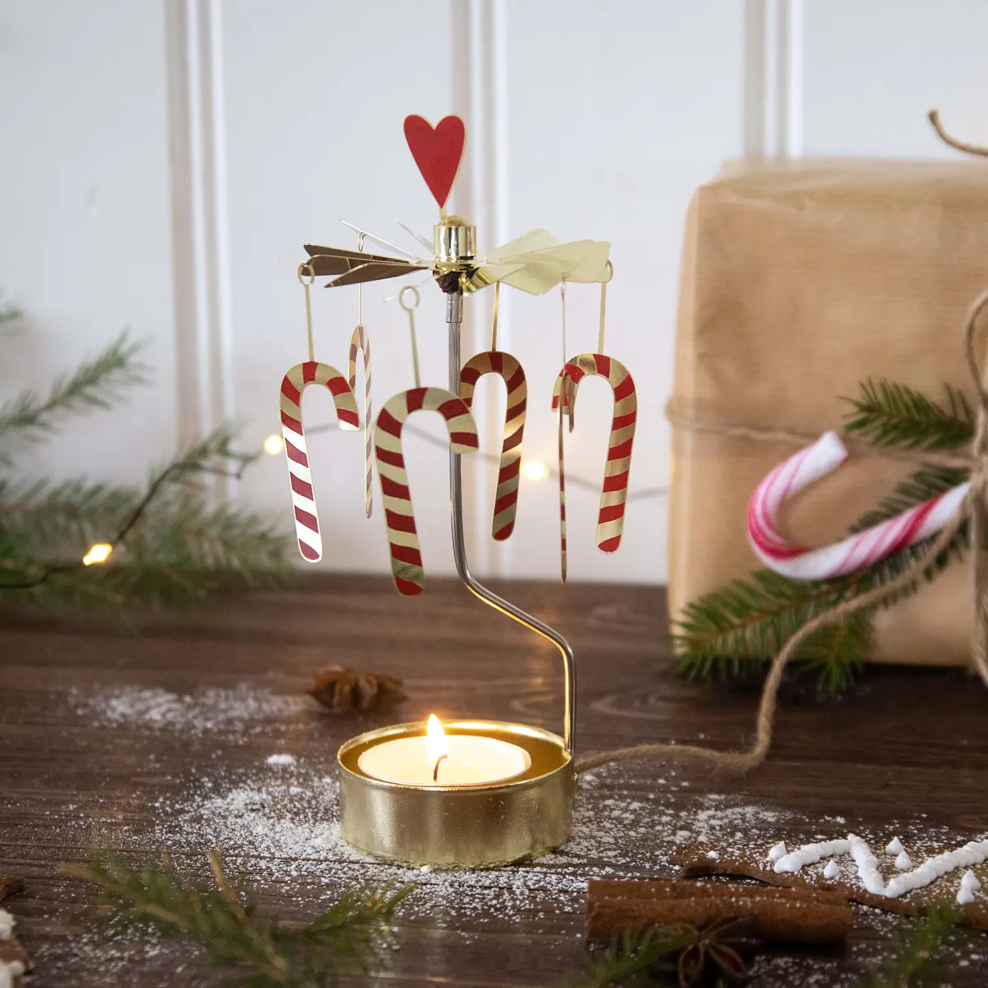 Candy Cane Rotary Candleholder