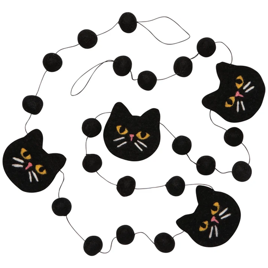 Black Cat Felt Garland
