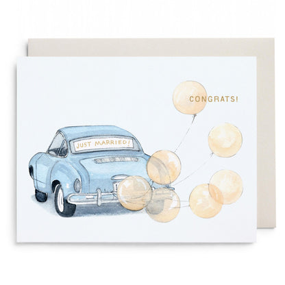 Vintage Car Wedding Card