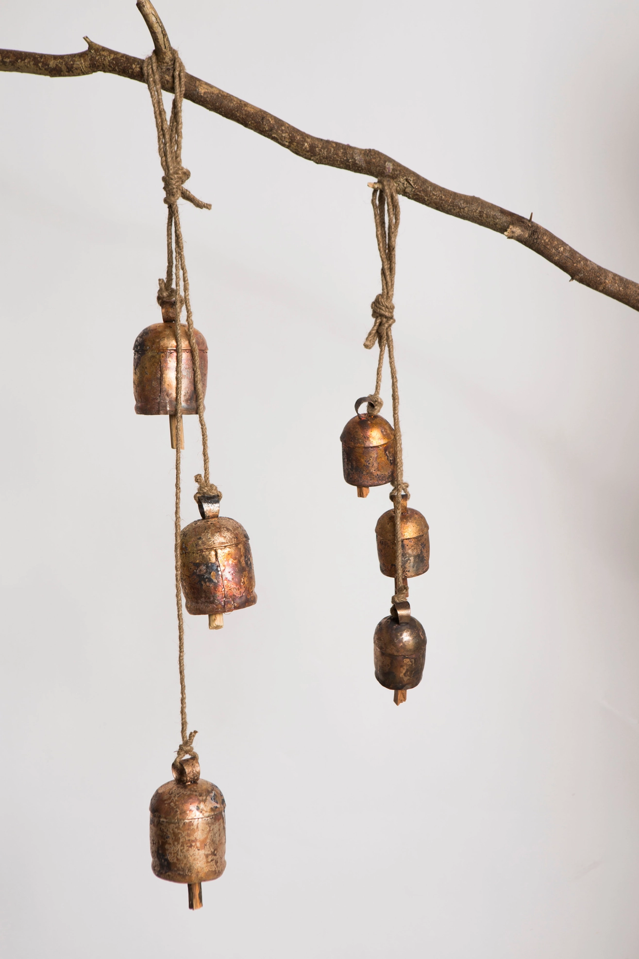 Rustic Wind Chime with Cascading Bells