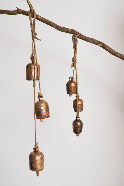 Rustic Wind Chime with Cascading Bells