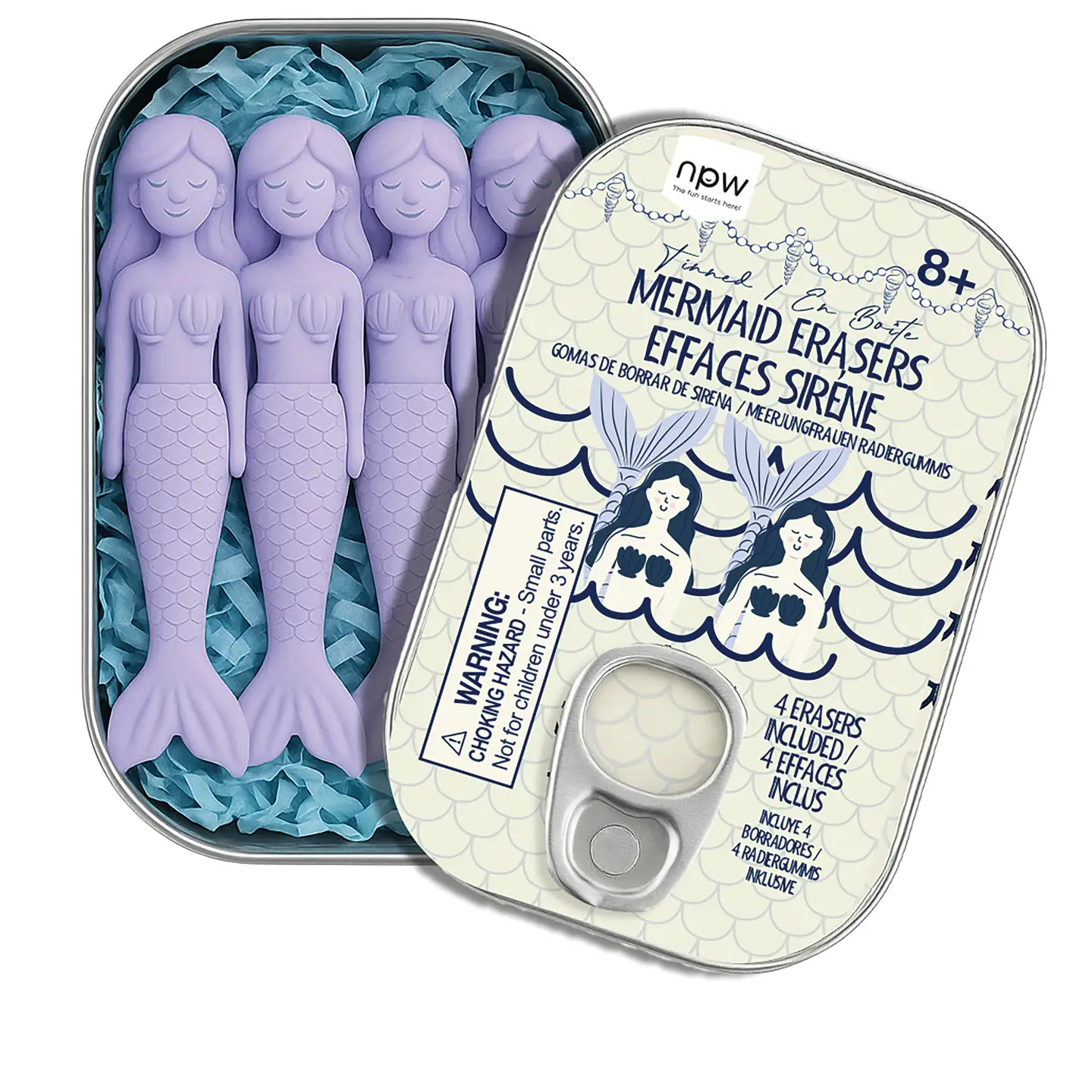 Tinned Mermaid Erasers