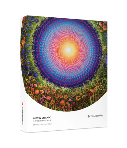 Flower Mandala 500-Piece Circular Jigsaw Puzzle