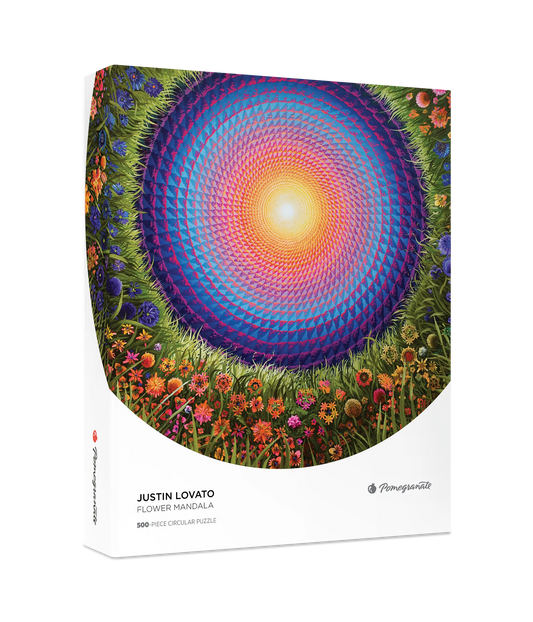 Flower Mandala 500-Piece Circular Jigsaw Puzzle