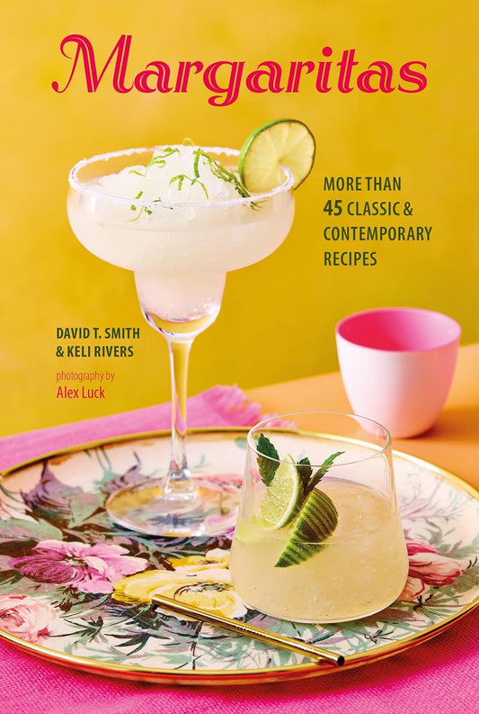 Cover of a book called Margaritas with a margarita iin a glass on a serving tray