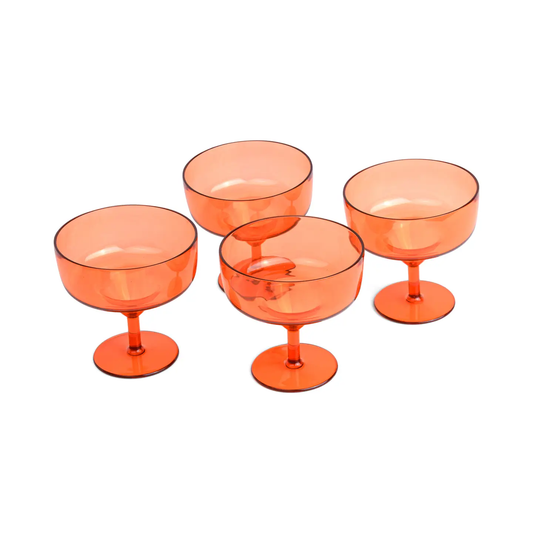 Rue Orange Margarita Glass, Set of 4