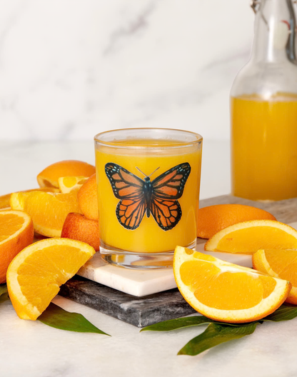 Monarch Butterfly Short Juice Glass