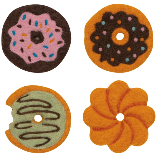 Donuts Felt Coaster, Set of 4