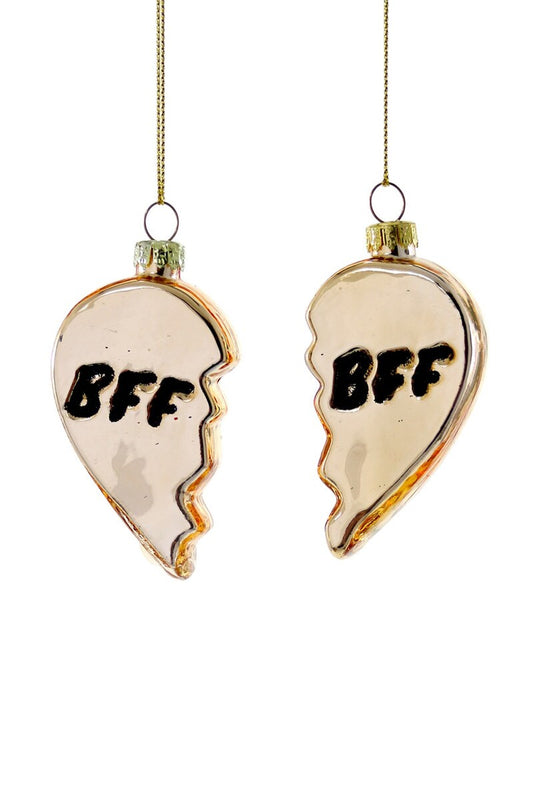 BFF Gold Heart Ornament (Set)