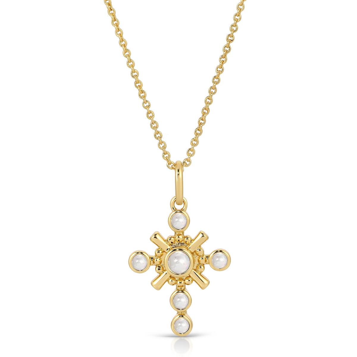 Pearl Gothic Cross Pendant