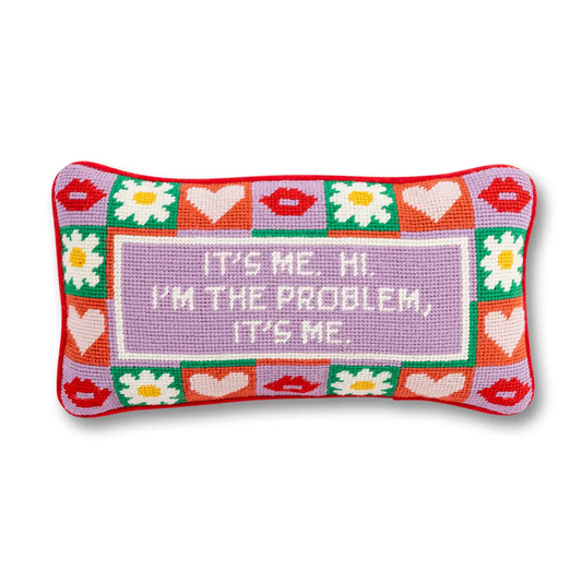 It's Me Needlepoint Embroidered Pillow