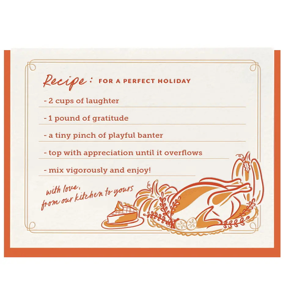 Recipe Thanksgiving Holiday Card