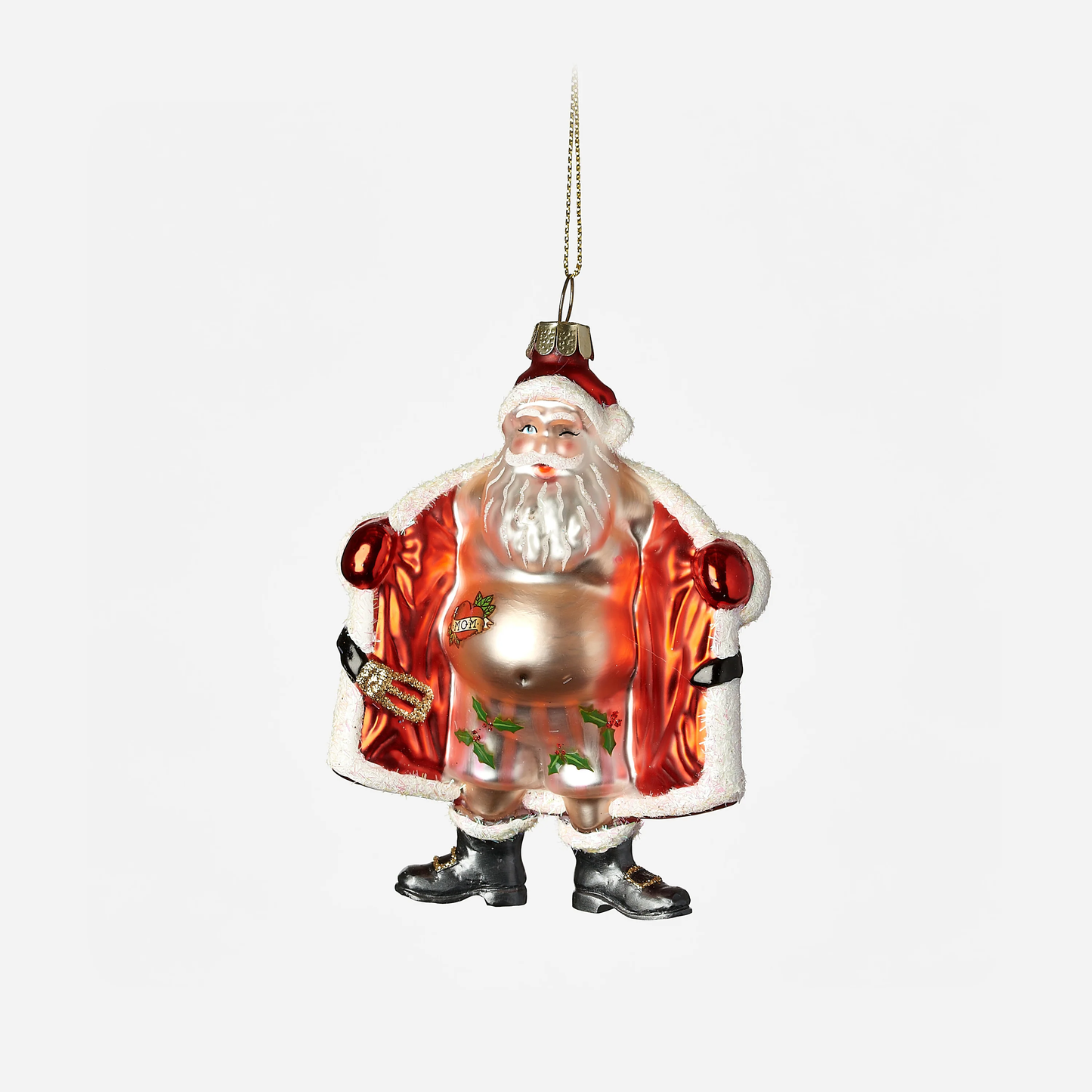Flasher Santa Ornament