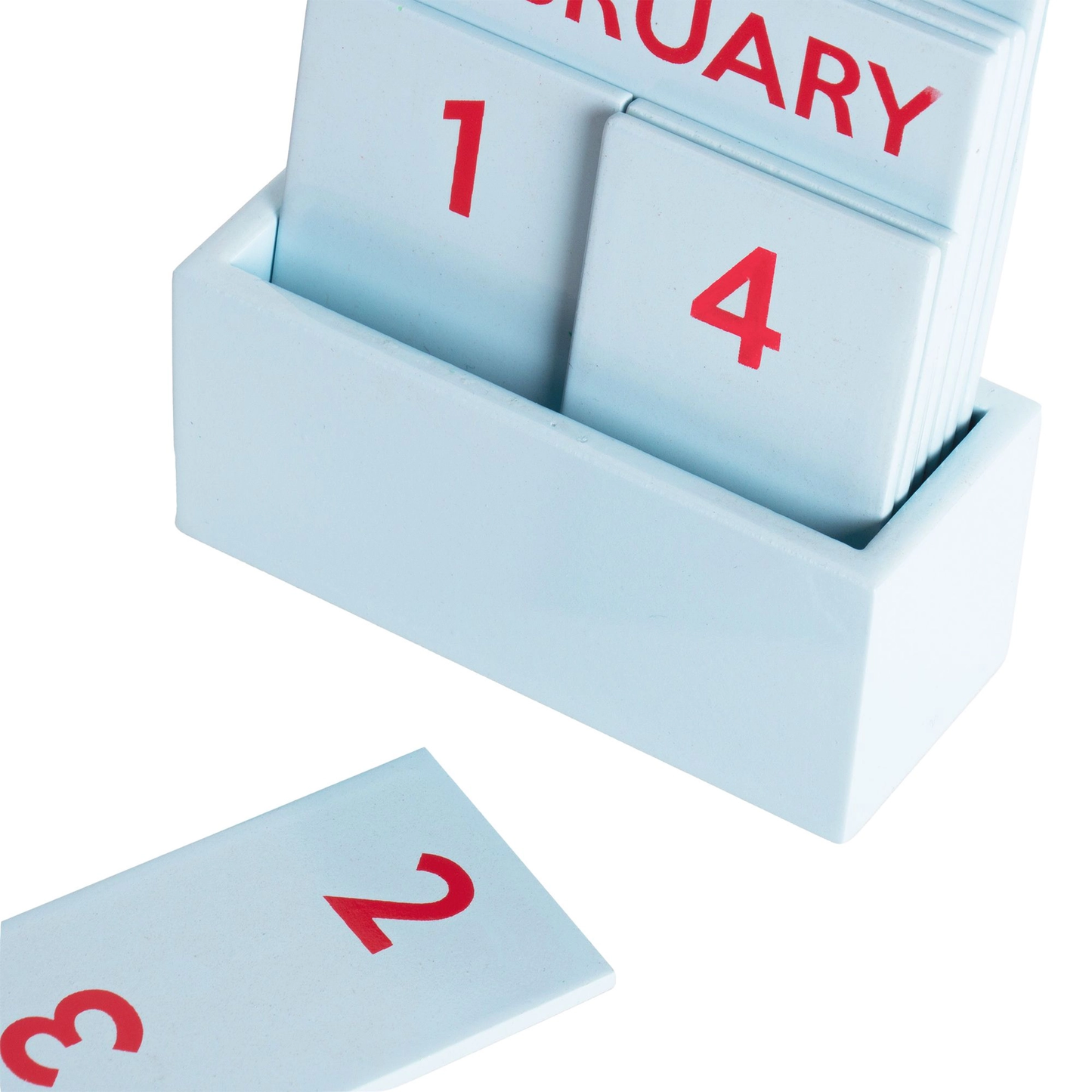 Light Blue Wooden Desk Calendar