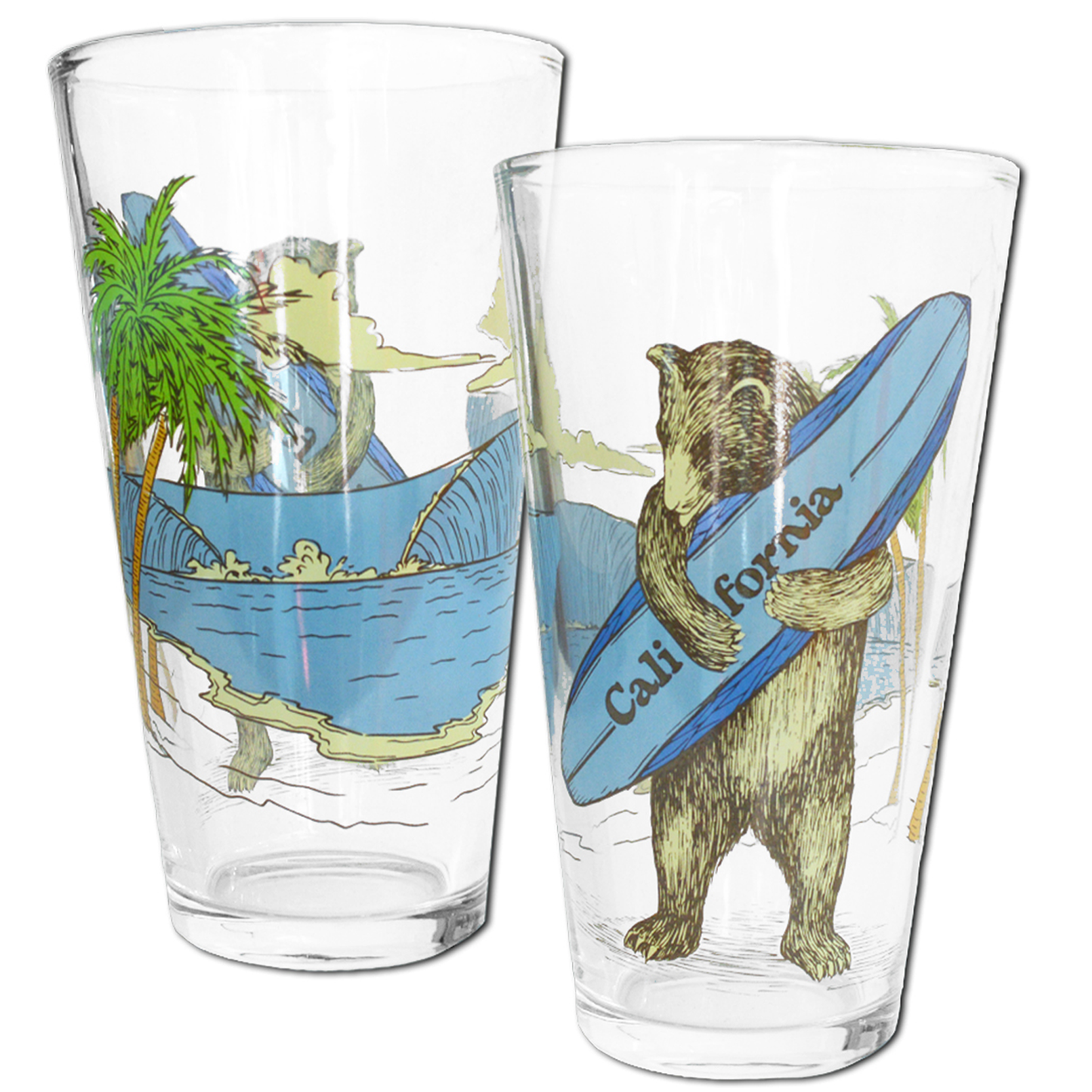 Surf Bear Pint Glass