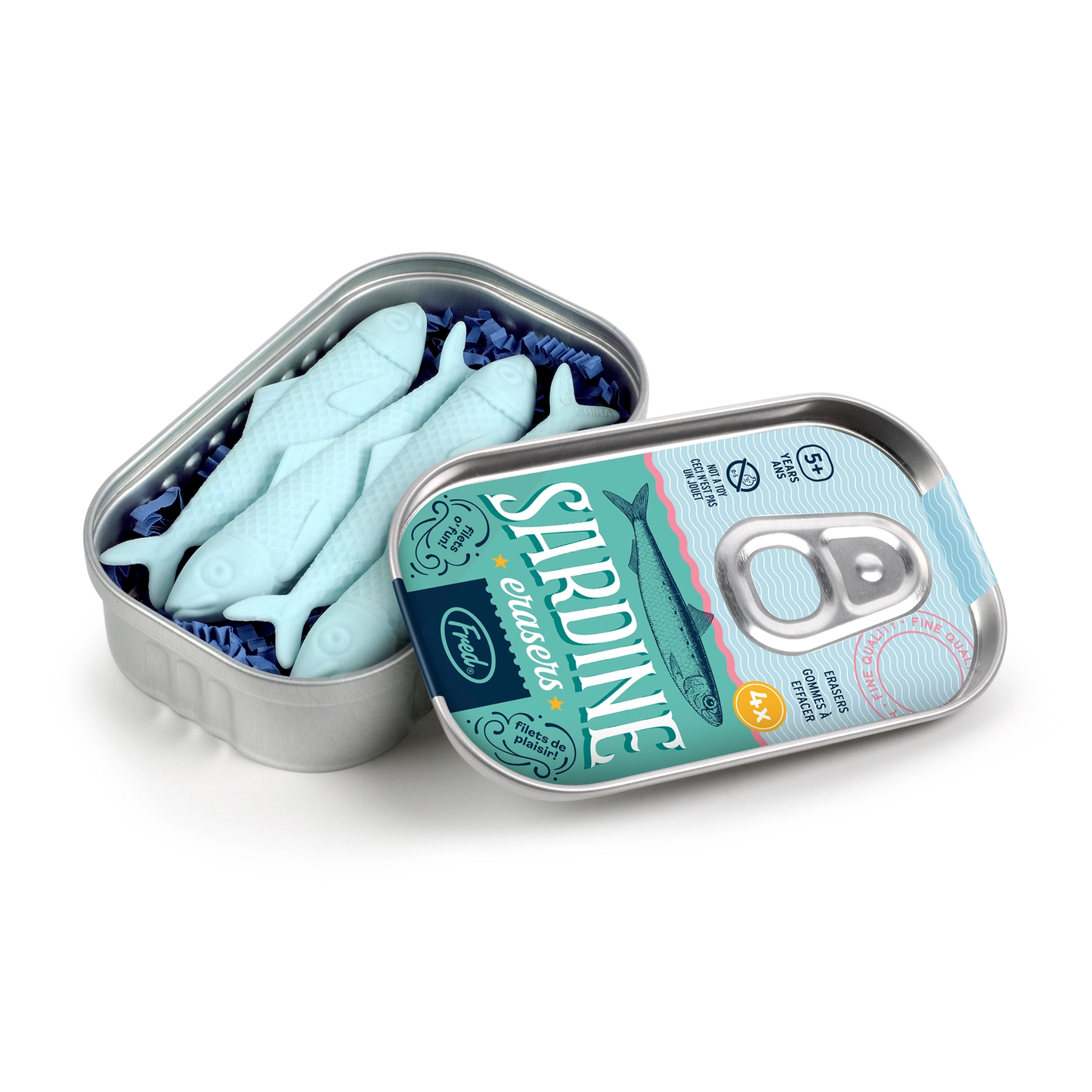 Sardine Erasers, Tin of 4