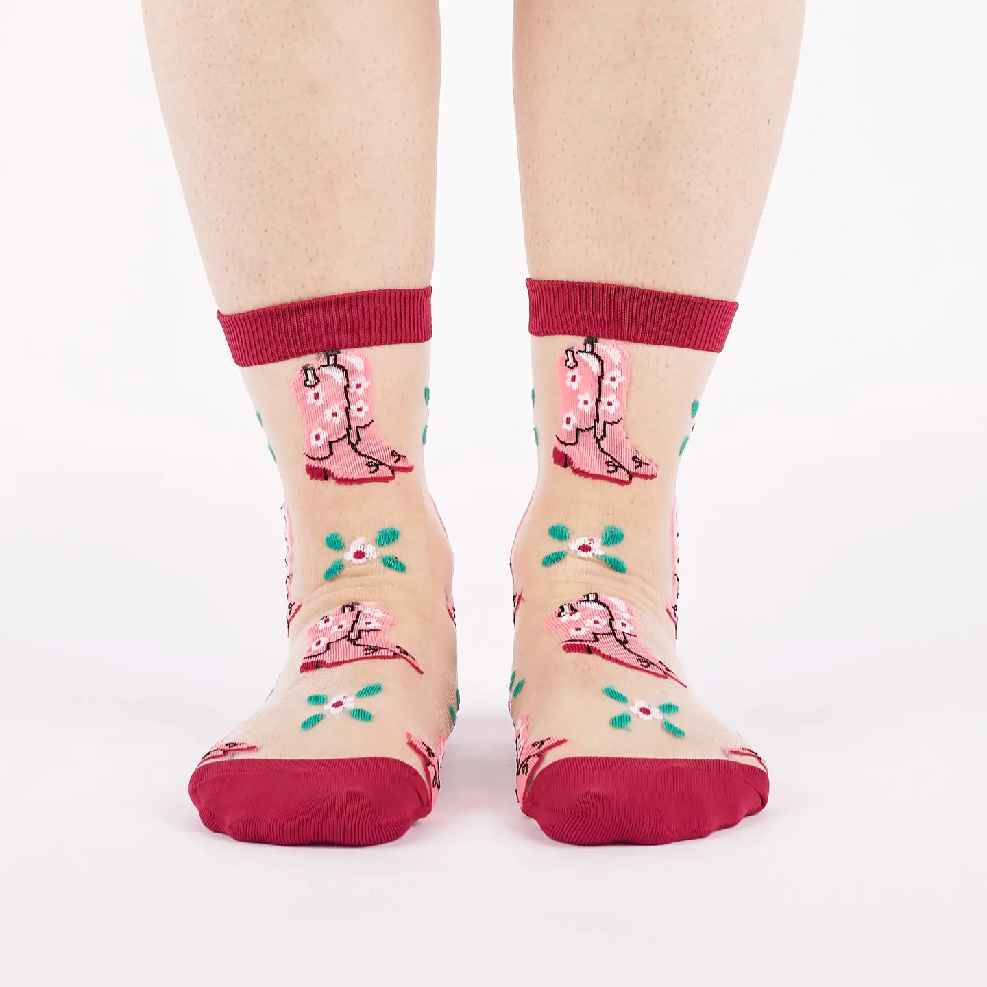 These Boots Were Made For Walking Sheer Crew Socks